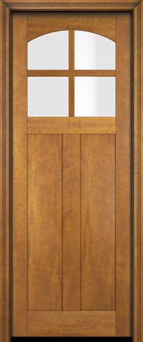 WDMA 34x78 Door (2ft10in by 6ft6in) Exterior Swing Mahogany 4 Arch Lite Craftsman 2 Panel or Interior Single Door 1