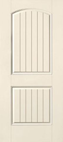 WDMA 34x80 Door (2ft10in by 6ft8in) Exterior Smooth 2 Panel Plank Soft Arch Star Single Door 1
