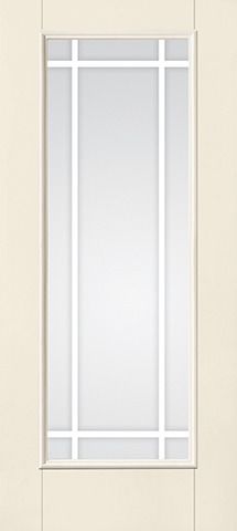 WDMA 34x80 Door (2ft10in by 6ft8in) French Smooth GBG Flat Wht Full Lite W/ Stile Lines Star Single Door 1