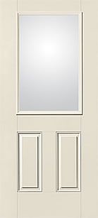 WDMA 34x80 Door (2ft10in by 6ft8in) Exterior Smooth Fiberglass Impact Door 1/2 Lite 2 Panel Clear 6ft8in 1