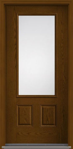 WDMA 34x80 Door (2ft10in by 6ft8in) French Oak Clear 3/4 Lite 2 Panel Fiberglass Single Exterior Door 1