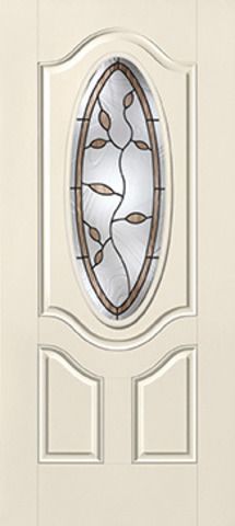 WDMA 34x80 Door (2ft10in by 6ft8in) Exterior Smooth Avonlea 3/4 Deluxe Oval Lite 2 Panel Star Single Door 1