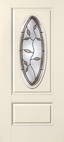 WDMA 34x80 Door (2ft10in by 6ft8in) Exterior Smooth Avonlea 3/4 Captured Oval Lite 1 Panel Star Single Door 1