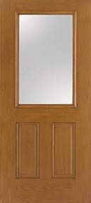 WDMA 34x80 Door (2ft10in by 6ft8in) Exterior Oak Fiberglass Impact Door 1/2 Lite Low-E 6ft8in 1