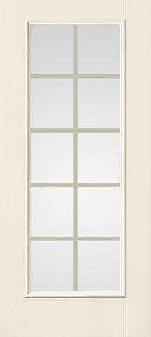 WDMA 34x80 Door (2ft10in by 6ft8in) Patio Smooth fiberglass Impact French Door 6ft8in Full Lite With Stile Lines GBG Flat White Low-E 1