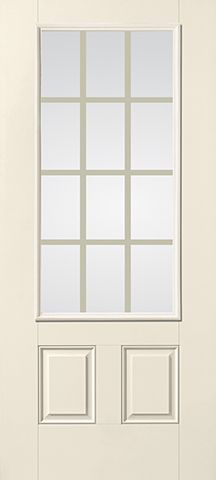 WDMA 34x80 Door (2ft10in by 6ft8in) Patio Smooth Fiberglass Impact French Door 12 Lite 2 Panel GBG Low-E 6ft8in 1