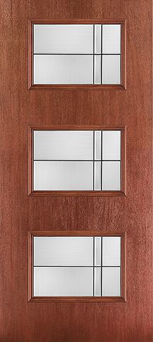 WDMA 34x80 Door (2ft10in by 6ft8in) Exterior Mahogany Fiberglass Door Ari 3-Lite Axis 6ft8in 2