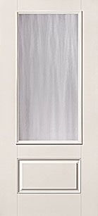 WDMA 34x80 Door (2ft10in by 6ft8in) Patio Smooth Fiberglass Impact Door 3/4 Lite 1 Panel Chinchilla 6ft8in 1