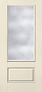 WDMA 34x80 Door (2ft10in by 6ft8in) Exterior Smooth Fiberglass Impact Door 3/4 Lite 1 Panel Rainglass 6ft8in 1
