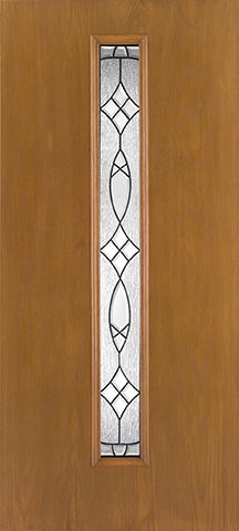 WDMA 34x80 Door (2ft10in by 6ft8in) Exterior Oak Fiberglass Door Linea Centered Blackstone 6ft8in 2