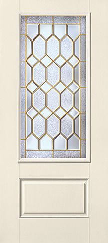 WDMA 34x80 Door (2ft10in by 6ft8in) Exterior Smooth CrystallineTM 3/4 Lite 1 Panel Star Single Door 1