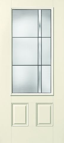 WDMA 34x80 Door (2ft10in by 6ft8in) Exterior Smooth Fiberglass Impact Door 3/4 Lite 2 Panel Axis 6ft8in 1