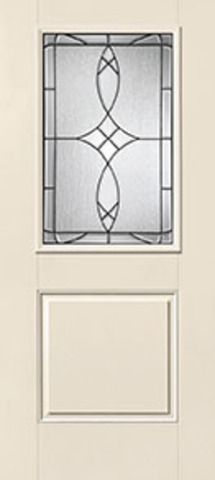 WDMA 34x80 Door (2ft10in by 6ft8in) Exterior Smooth Blackstone Half Lite 1 Panel Star Single Door 1