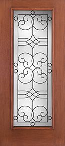 WDMA 34x80 Door (2ft10in by 6ft8in) Exterior Mahogany Fiberglass Impact Door Full Lite With Stile Lines Salinas 6ft8in 1