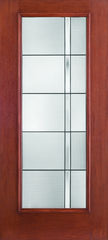 WDMA 34x80 Door (2ft10in by 6ft8in) Exterior Mahogany Fiberglass Impact HVHZ Door Full Lite With Stile Lines Axis 6ft8in 1
