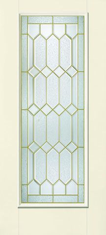 WDMA 34x80 Door (2ft10in by 6ft8in) Exterior Smooth Fiberglass Impact HVHZ Door Full Lite With Stile Lines Crystalline 6ft8in 1