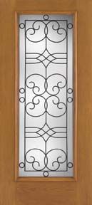 WDMA 34x80 Door (2ft10in by 6ft8in) Exterior Oak Fiberglass Impact Door Full Lite Salinas 6ft8in 1