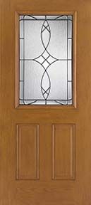 WDMA 34x80 Door (2ft10in by 6ft8in) Exterior Oak Fiberglass Impact Door 1/2 Lite Blackstone 6ft8in 2