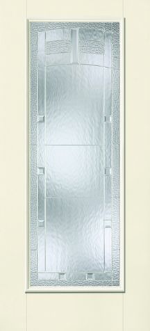 WDMA 34x80 Door (2ft10in by 6ft8in) Exterior Smooth Fiberglass Impact HVHZ Door Full Lite With Stile Lines Maple Park 6ft8in 1