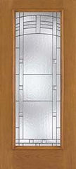 WDMA 34x80 Door (2ft10in by 6ft8in) Exterior Oak Fiberglass Impact Door Full Lite Maple Park 6ft8in 2
