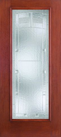 WDMA 34x80 Door (2ft10in by 6ft8in) Exterior Mahogany Fiberglass Impact HVHZ Door Full Lite With Stile Lines Maple Park 6ft8in 1