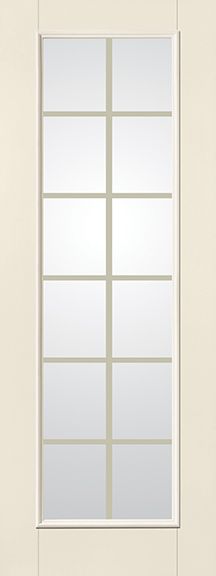 WDMA 34x96 Door (2ft10in by 8ft) French Smooth Fiberglass Impact Door 8ft Full Lite With Stile GBG Flat White 1