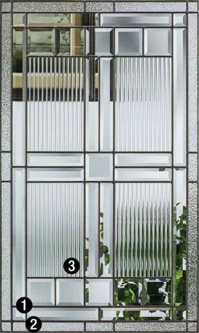 WDMA 34x96 Door (2ft10in by 8ft) Exterior Oak Saratoga 8ft Half Lite 2 Panel Fiberglass Single Door 2