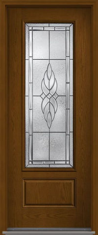WDMA 34x96 Door (2ft10in by 8ft) Exterior Oak Kensington 8ft 3/4 Lite 1 Panel Fiberglass Single Door 1