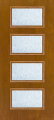 WDMA 34x96 Door (2ft10in by 8ft) Exterior Oak Fiberglass Door 8ft Ari 4-Lite Chord 1