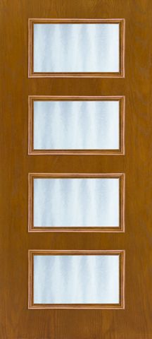 WDMA 34x96 Door (2ft10in by 8ft) Exterior Oak Fiberglass Door 8ft Ari 4-Lite Chinchilla 1