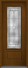 WDMA 34x96 Door (2ft10in by 8ft) Exterior Oak Saratoga 8ft 3/4 Lite 1 Panel Fiberglass Single Door 1