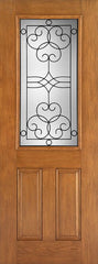WDMA 34x96 Door (2ft10in by 8ft) Exterior Oak Fiberglass Impact Door 8ft 1/2 Lite Salinas 1