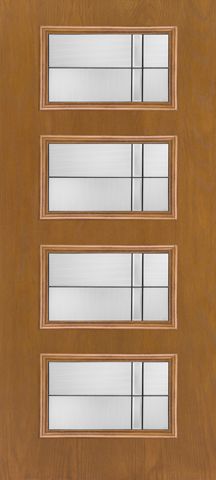 WDMA 34x96 Door (2ft10in by 8ft) Exterior Oak Fiberglass Door 8ft Ari 4-Lite Axis 1