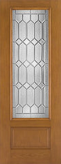 WDMA 34x96 Door (2ft10in by 8ft) Exterior Oak Fiberglass Impact Door 8ft 3/4 Lite Crystalline 2