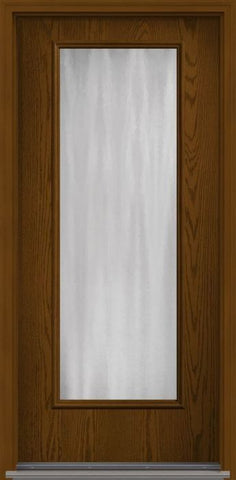 WDMA 34x96 Door (2ft10in by 8ft) French Oak Chinchilla 8ft Full Lite Flush Fiberglass Single Exterior Door 1