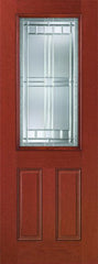 WDMA 34x96 Door (2ft10in by 8ft) Exterior Mahogany Fiberglass Impact Door 8ft 1/2 Lite Saratoga 1