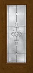 WDMA 34x96 Door (2ft10in by 8ft) Exterior Oak Wellesley 8ft Full Lite W/ Stile Lines Fiberglass Single Door 1