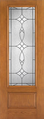 WDMA 34x96 Door (2ft10in by 8ft) Exterior Oak Fiberglass Impact Door 8ft 3/4 Lite Blackstone 2