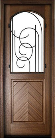 WDMA 36x120 Door (3ft by 10ft) Exterior Mahogany Manchester Impact Single Door w Iron #1 1
