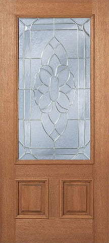 WDMA 36x80 Door (3ft by 6ft8in) Exterior Mahogany Celtic Cross Single Door w/ BO Glass 1