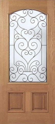 WDMA 36x80 Door (3ft by 6ft8in) Exterior Mahogany Naples Single Door w/ SM Glass 1