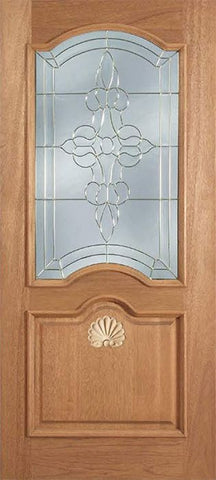 WDMA 36x80 Door (3ft by 6ft8in) Exterior Mahogany Franklin Single Door w/ L Glass 1