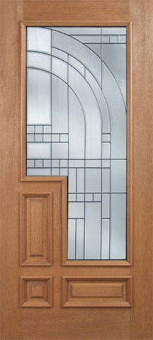 WDMA 36x80 Door (3ft by 6ft8in) Exterior Mahogany Deco Single Door w/ Y Glass 1