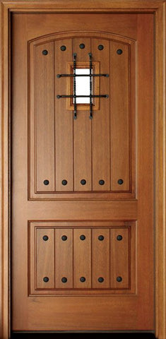 WDMA 36x80 Door (3ft by 6ft8in) Exterior Swing Mahogany Decatur Hendersonville Single Door w Speakeasy 1