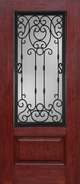 WDMA 36x80 Door (3ft by 6ft8in) Exterior Cherry 3/4 Lite 1 Panel Single Entry Door BM Glass 1