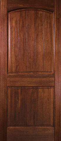 WDMA 36x80 Door (3ft by 6ft8in) Exterior Mahogany 36in x 80in Arch 2 Panel V-Grooved DoorCraft Door 1