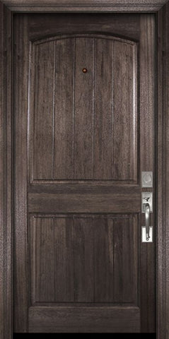 WDMA 36x80 Door (3ft by 6ft8in) Exterior Mahogany 36in x 80in Arch 2 Panel V-Grooved DoorCraft Door 2