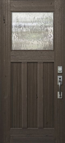 WDMA 36x80 Door (3ft by 6ft8in) Exterior Mahogany 36in x 80in Craftsman 1 Lite 3 Panel DoorCraft Door 1