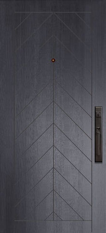 WDMA 36x80 Door (3ft by 6ft8in) Exterior Mahogany 80in Chevron Contemporary Door 1