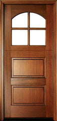 WDMA 36x80 Door (3ft by 6ft8in) Exterior Swing Mahogany Craftsman 2 Panel Horizontal 4 Lite Arched Single Door Dutch Door 1